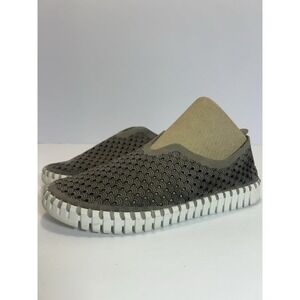 Ilse Jacobsen Hornbaek Tulip 139 Perforated Slip-On Sneaker Green Size 7.5 EU38